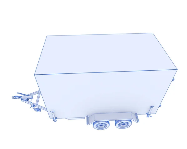 cargo troller auto isolated on white background. 3d rendering - illustration