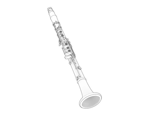 Clarinet Isolated Background Rendering Illustration — Stock Photo, Image