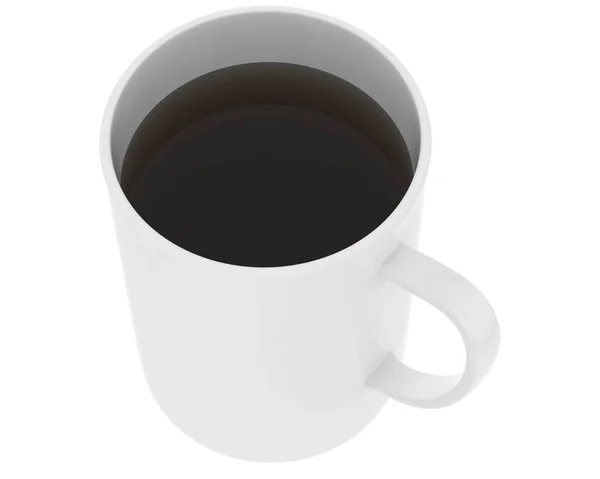 咖啡杯在灰色背景下被分离出来 3D渲染 — 图库照片
