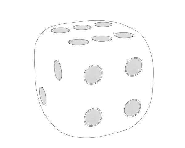 Cubo Dadi Isolato Sfondo Bianco — Foto Stock