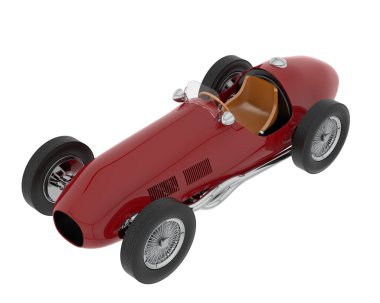 Beyaz arka planda izole edilmiş klasik Ferrari arabası