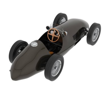 Beyaz arka planda izole edilmiş klasik Ferrari arabası