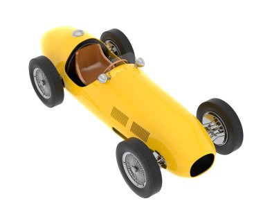 Beyaz arka planda izole edilmiş klasik Ferrari arabası