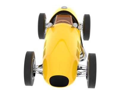 Beyaz arka planda izole edilmiş klasik Ferrari arabası