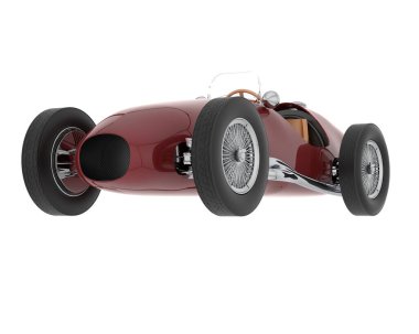 Beyaz arka planda izole edilmiş klasik Ferrari arabası