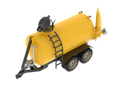 Yakıt tankı tekerlekleri arka planda izole. 3d oluşturma