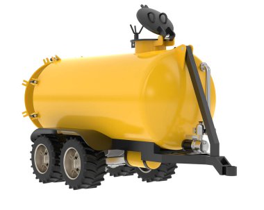 Yakıt tankı tekerlekleri arka planda izole. 3d oluşturma