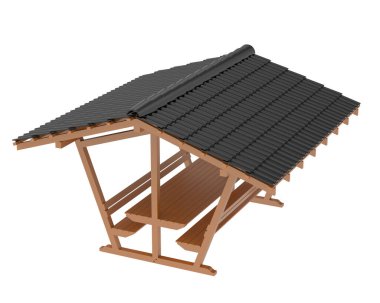 Bahçe masası arka planda izole. 3d görüntüleme - illüstrasyon