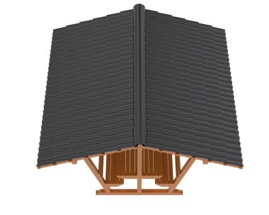 Bahçe masası arka planda izole. 3d görüntüleme - illüstrasyon