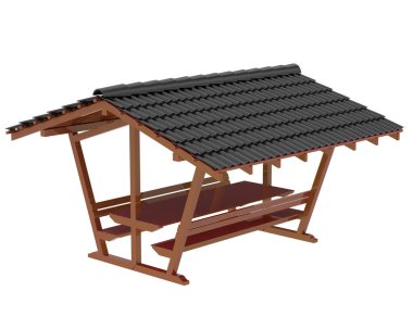 Bahçe masası arka planda izole. 3d görüntüleme - illüstrasyon