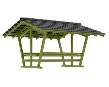 Bahçe masası arka planda izole. 3d görüntüleme - illüstrasyon