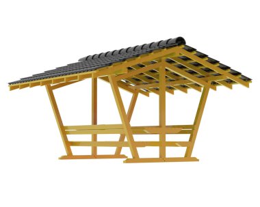 Bahçe masası arka planda izole. 3d görüntüleme - illüstrasyon