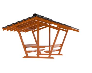 Bahçe masası arka planda izole. 3d görüntüleme - illüstrasyon