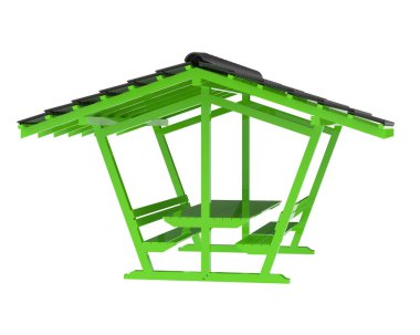 Bahçe masası arka planda izole. 3d görüntüleme - illüstrasyon