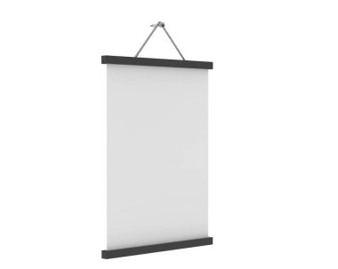 Beyaz arkaplanda izole edilmiş asılı halat posteri