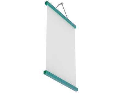 Beyaz arkaplanda izole edilmiş asılı halat posteri