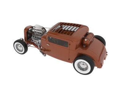 Otomobil arka planda izole edildi. 3d görüntüleme - illüstrasyon 