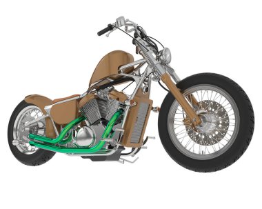 Motosiklet arka planda izole edilmiş. 3d görüntüleme - illüstrasyon