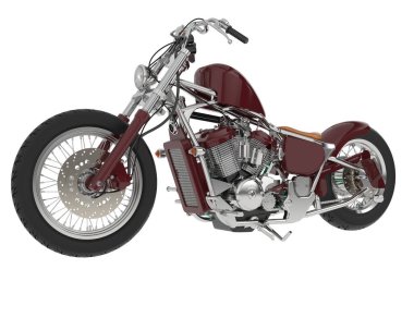 Motosiklet arka planda izole edilmiş. 3d görüntüleme - illüstrasyon
