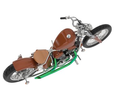 Motosiklet arka planda izole edilmiş. 3d görüntüleme - illüstrasyon