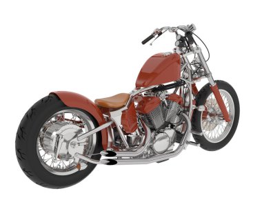 Motosiklet arka planda izole edilmiş. 3d görüntüleme - illüstrasyon