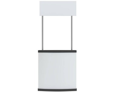 Promosyon kabini arka planda izole edildi. 3d görüntüleme - illüstrasyon