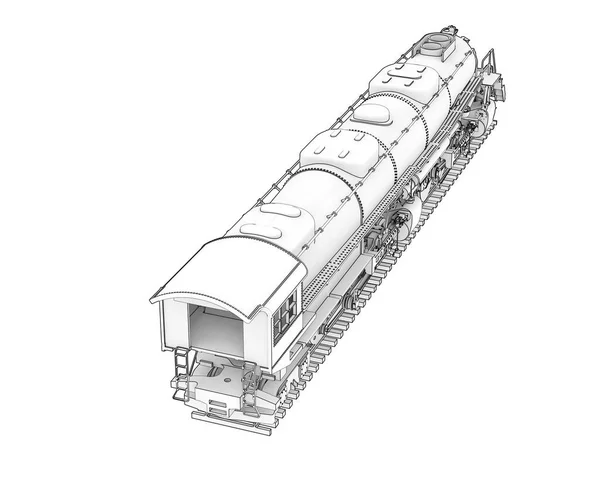 Locomotive Isolated White Background Rendering Illustration — Stock Photo, Image