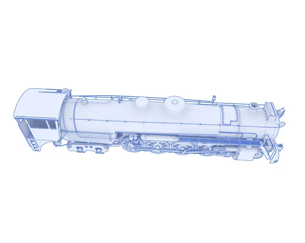 Locomotief Geïsoleerd Witte Achtergrond Weergave Illustratie — Stockfoto