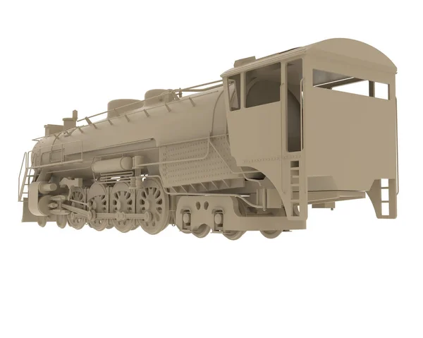 Locomotora Aislada Sobre Fondo Blanco Representación Ilustración — Foto de Stock