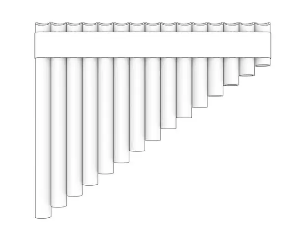 Pan Flute Isolated Background Rendering Illustration — Stock Photo, Image