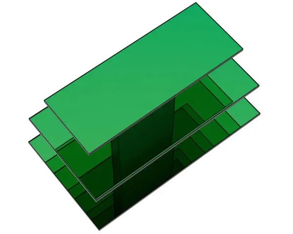 배경에 고립된 직사각형 디스플레이 테이블 렌더링 일러스트 — 스톡 사진