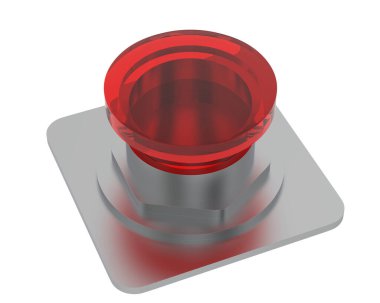 3D tasvir. kırmızı düğme 