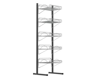 Katmanlı raf beyaz arkaplanda izole edildi