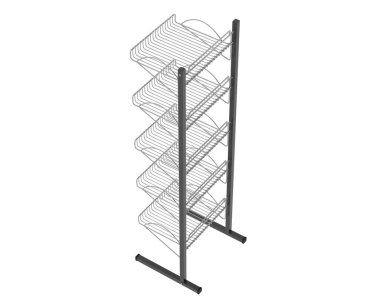 Katmanlı raf beyaz arkaplanda izole edildi