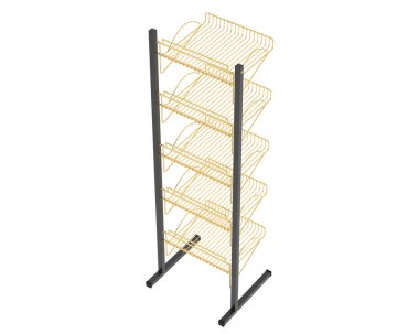 Katmanlı raf beyaz arkaplanda izole edildi