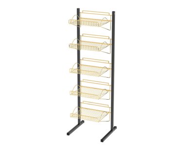 Katmanlı raf beyaz arkaplanda izole edildi