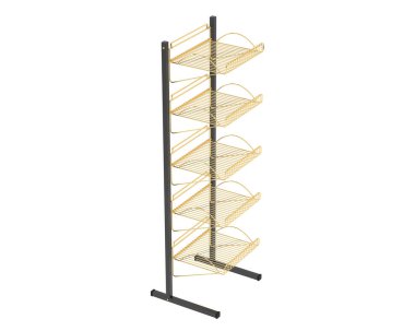 Katmanlı raf beyaz arkaplanda izole edildi