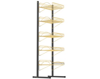 Katmanlı raf beyaz arkaplanda izole edildi