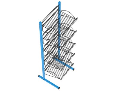 Katmanlı raf beyaz arkaplanda izole edildi