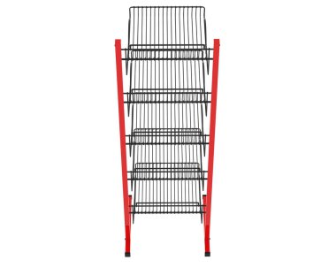 Katmanlı raf beyaz arkaplanda izole edildi