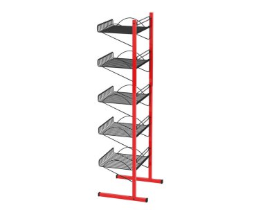 Katmanlı raf beyaz arkaplanda izole edildi