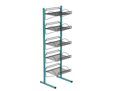 Katmanlı raf beyaz arkaplanda izole edildi