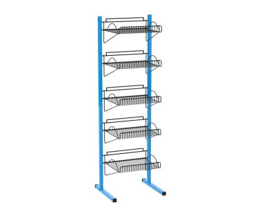 Katmanlı raf beyaz arkaplanda izole edildi