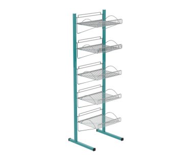 Katmanlı raf beyaz arkaplanda izole edildi