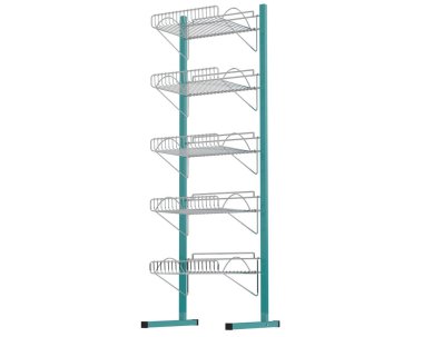 Katmanlı raf beyaz arkaplanda izole edildi