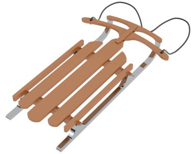 Beyaz arka plan üzerinde izole kızak