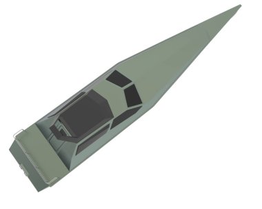 Sürat teknesi arka planda izole edildi. 3d görüntüleme - illüstrasyon
