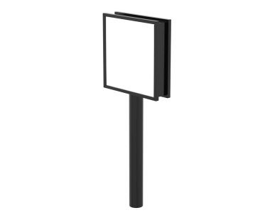 Beyaz arkaplanda izole edilmiş kopya alanı olan ilan panosu