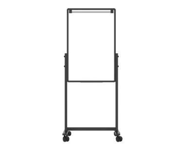 Beyaz arkaplanda izole edilmiş tekerlekler üzerine yazı tahtası