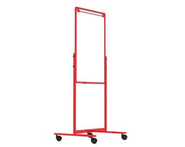 Beyaz arkaplanda izole edilmiş tekerlekler üzerine yazı tahtası